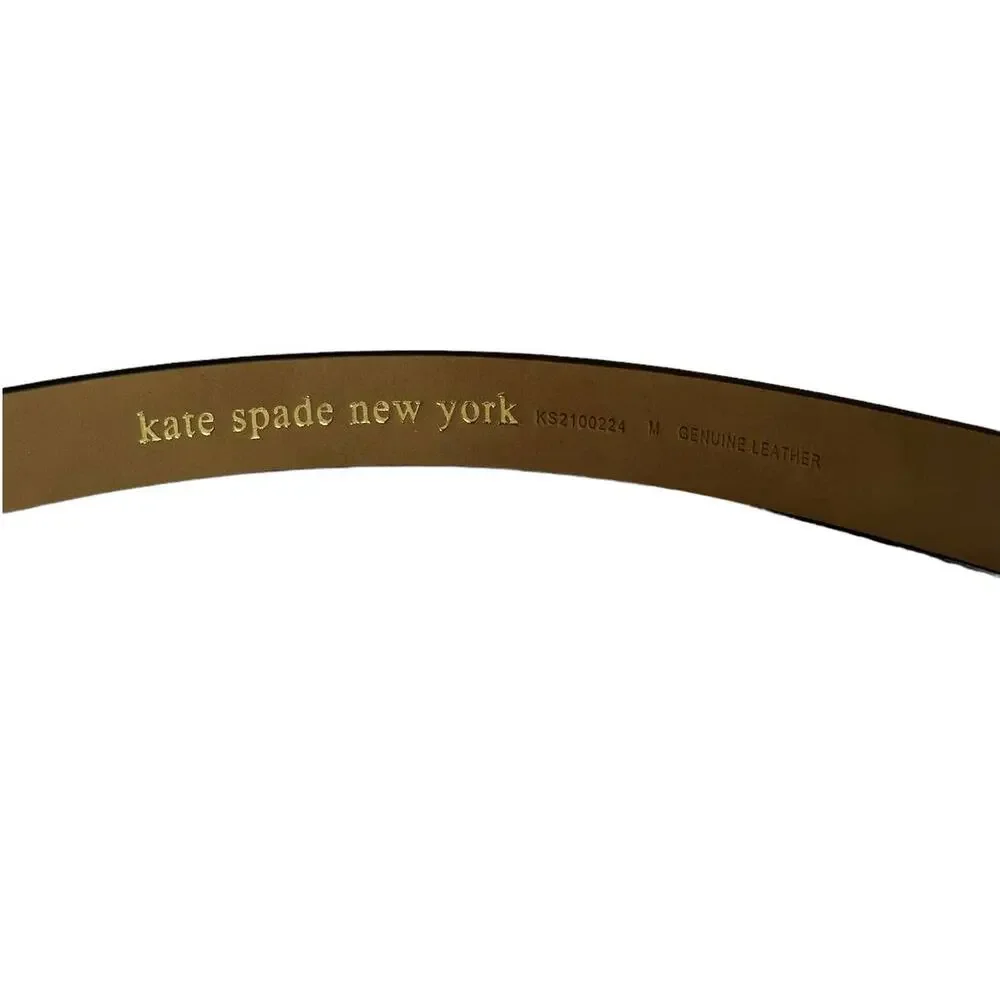 Kate Spade Bow Leather Belt in Pale Peach Medium